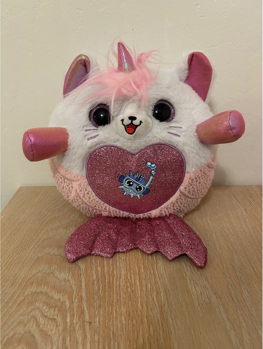 ZURU Rainbocorns Plush Toy Unicorn Mermaid Pink and White